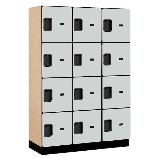 Salsbury Industries 4 Tier Designer Locker, 54"Wx76"Hx18"D, 12 Door, Gray 18-24368GRY - main